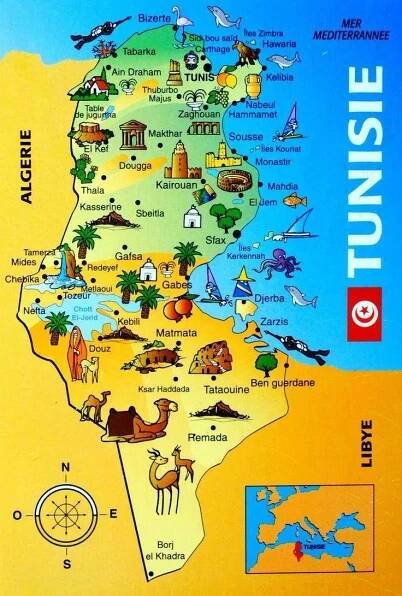 Djerba: Mapa🗺️ – Kde je (leží) ostrov Djerba? • Tunisko