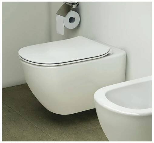 Ideal Standard Tesi- SET: Závěsné WC, 36x54cm, AQUABLADE® + sedátko, ultra ploché, Soft-Close T354601