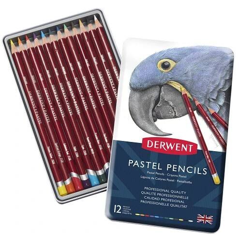 Sada 12 ks umělecký suchý pastel v tužce Derwent Pastel Pencils