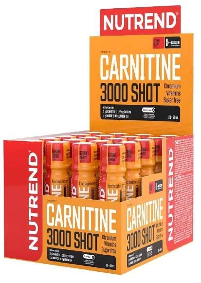 Nutrend CARNITINE 3000 SHOT, 20x 60 ml, jahoda