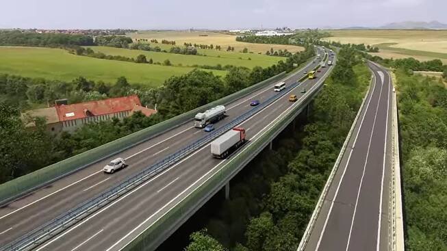 D7, obchvat Chlumčan na vizualizaci. Pramen: ŘSD