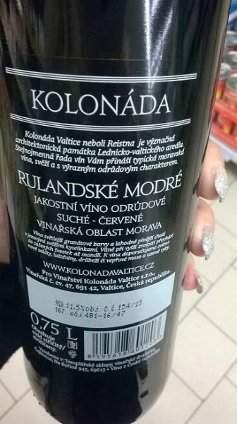 Podrobné informace o potravině Rulandské Modré Kolonáda