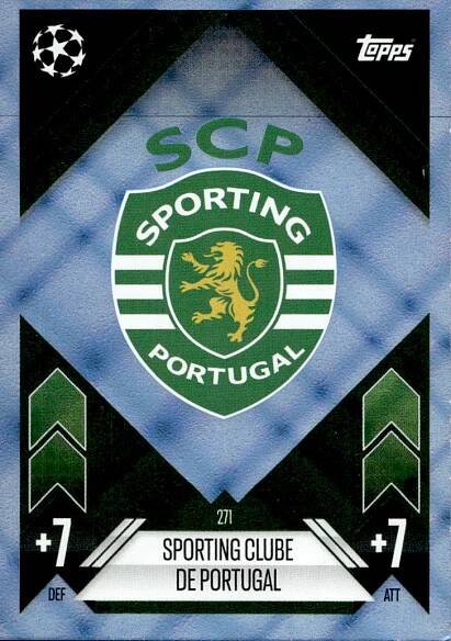 TOPPS MATCH ATTAX | Blue Crystal Foil Club Badge SPORTING CP 24-25 Match Attax UCL | Mara Sportscards
