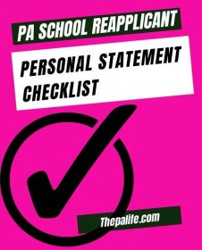 PA School Reapplicant Personal Statement Checklist