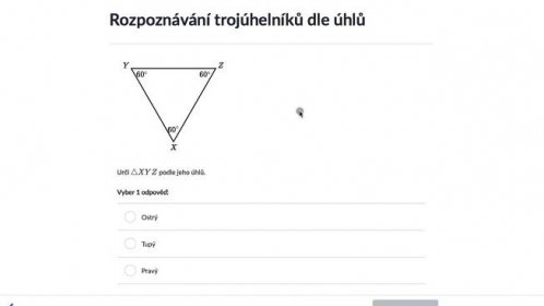Řešené příklady: Třídění trojúhelníků podle úhlů