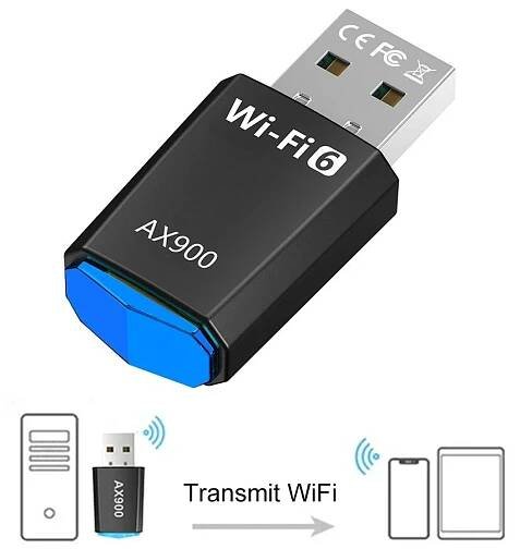 AX900 WiFi 6 USB WiFi adaptér 2,4G/5GHz 900Mbps Bezdrátový Ethernet WiFi Síťová karta Disk USB dongle zdarma pro PC Win10/11