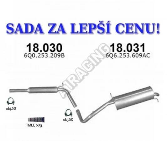 Montážní sada/komplet výfuk Škoda Fabia 1.0i / 1.4i / 1.4i-16V, Hatchback | SportovniAutodoplnky.cz