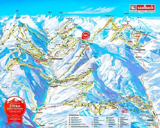 Saalbach-Hinterglemm Ski Map - skiflicks.com