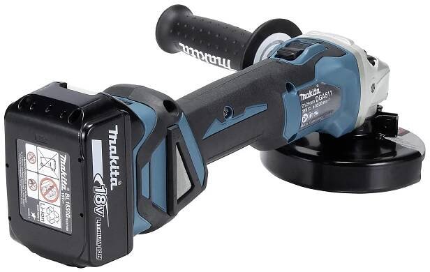 Makita DGA511RTJ DGA511RTJ Akumulátorová úhlová bruska 125 mm, vč. 2x aku, vč. nabíječky, kufřík, 18 V, 5 Ah