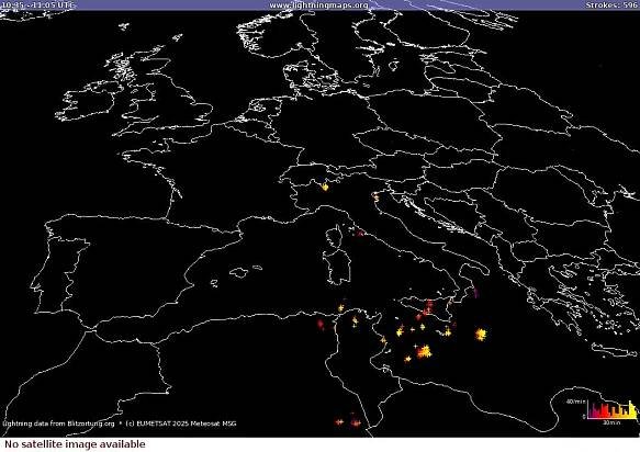 Mapa blesků Sat: Europe Clouds + Rain 26.09.2025 13:24:54 UTC