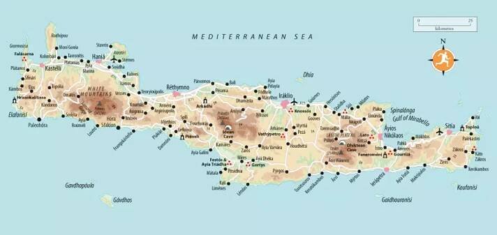 Kréta: Mapa – Kde leží? Mapa Kréty ke stažení online