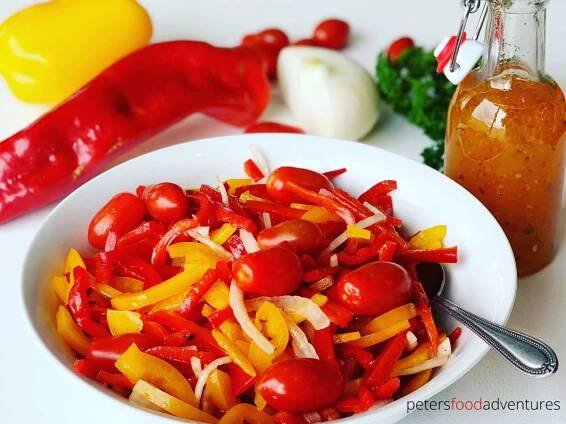 serving bell pepper salad