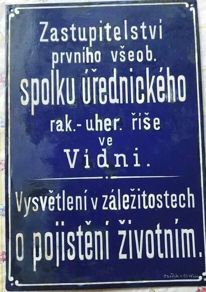 Smaltovaná cedule - Starožitnosti