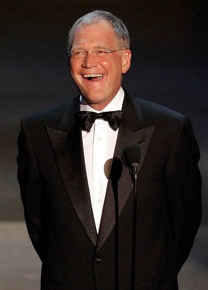 David Letterman makes a tribute to Johnny Carson onstage at the 57th Annual Emmy Awards.