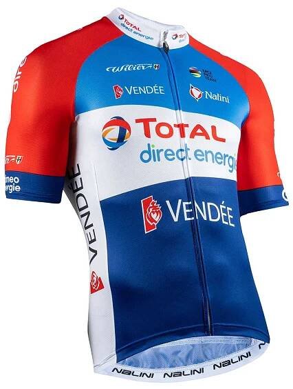 NALINI Cyklistický dres s krátkým rukávem - DIRECT ENERGIE 2020 - bílá/modrá/červená