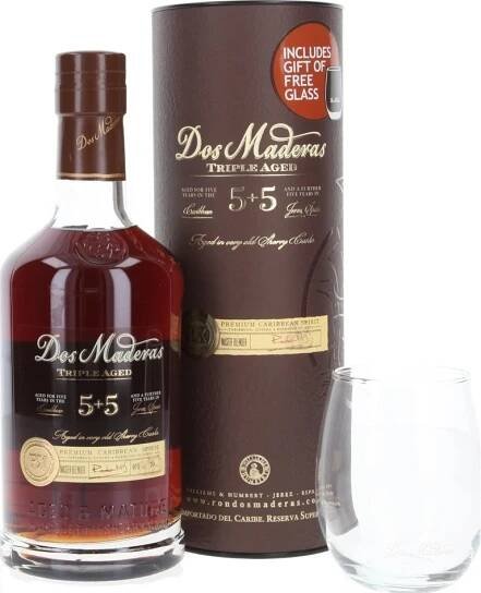 Dos Maderas PX Triple Aged 5+5 Rum 40% 0,7 l (dárkové balení 1 sklenice)