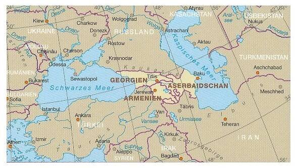 mapa Caucasus (Arménie, Ázerbajdžán, Gruzie) 1:650 t. | knihynahory.cz