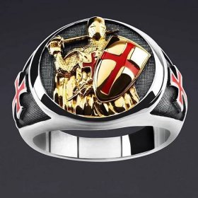 Vintage Fashion Punk Creative Knights Templar Masonic Ring pro muže