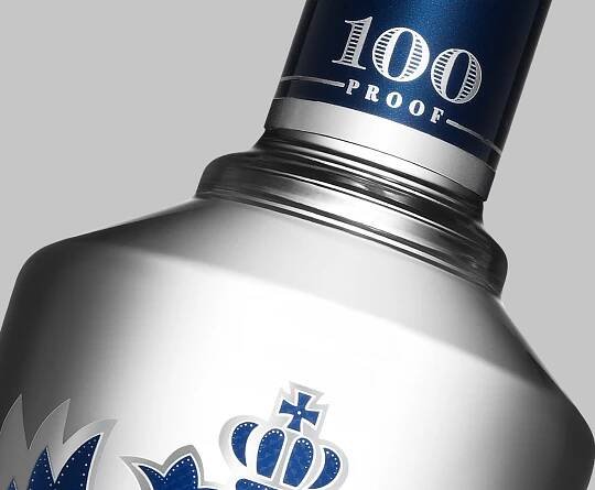 Smirnoff 100 Proof bottle design detail