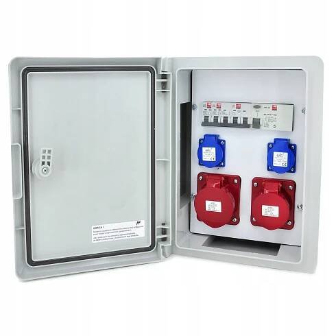 STAVEBNÍ ROZVADĚČ 2*230V 32/5 16/5 DIFERENCIÁL FI40/4 KRABICE ABS IP65