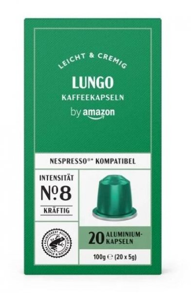 Kávové kapsle Amazon Lungo, intenzita 8, 20 kapslí