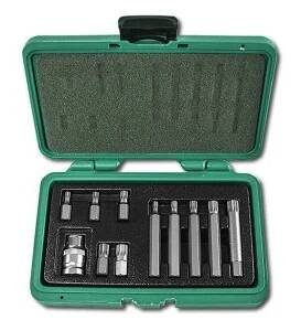 Sada 1/2'' bitů XZN M5-M12, 10mm 11dílů H4011