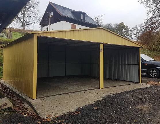 Plechová garáž 6x6 m - písková