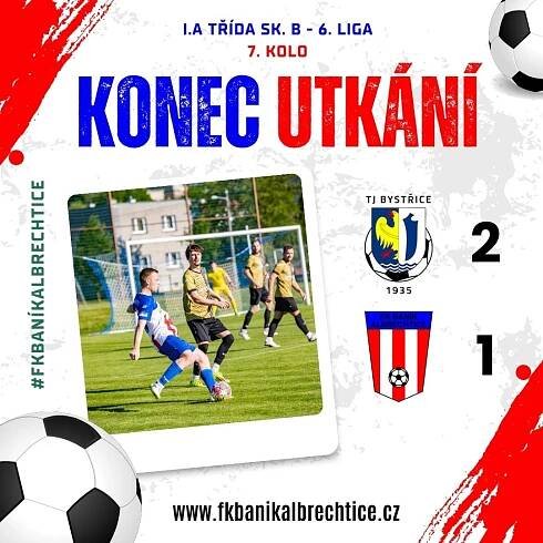 Baník v závěru podzimu podlehl Bystřici, TJ Bystřice – Baník Albrechtice 2:1 | FK Baník Albrechtice