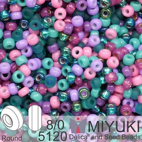 Korálky Miyuki Round 8/0. Barva 5120 Mix Wicked meadow. Balení 5g