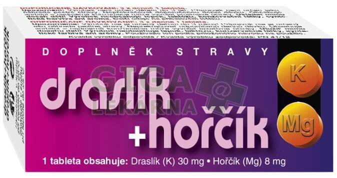 Draslík + hořčík 60 tablet Naturvita - GigaLékárna.cz