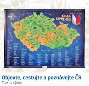 Stírací mapa České republiky modrá 82 x 59 cm