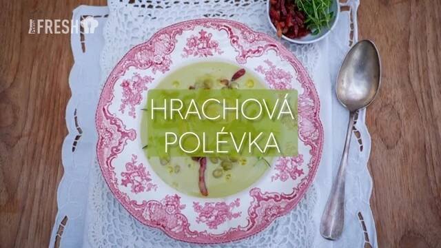 Krémová hrachová polévka se slaninou