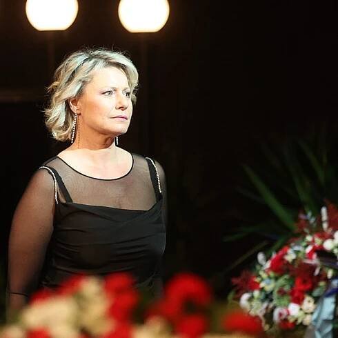 Marika Procházková na pohřbu Jany Hlaváčové