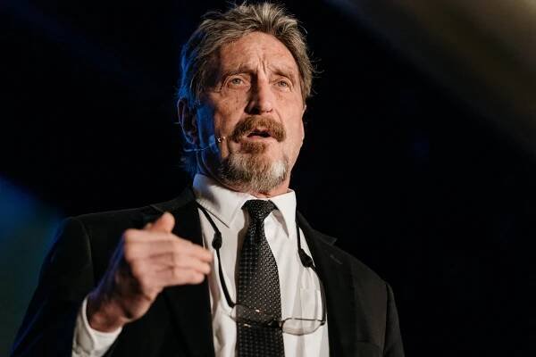 John McAfee speaks at the Shape the Future: Blockchain Global Summit in Hong Kong, China, on Wednesday, Sept. 20, 2017