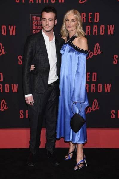 Micheál Richardson with his mother's sister, Joely Richardson, at the New York premiere of 