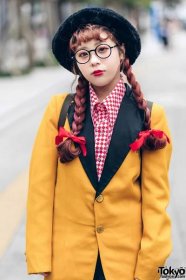 Tokyo Streetwear Styles w/ Twin Braids, Furry Hat, Elcasion Vintage Suit, Gucci Rings, Fjallraven Kanken Backpack & George