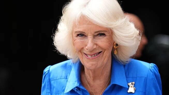 Queen Camilla Celebrates Her Love of Dogs with Gold and Mother-of-Pearl Brooch