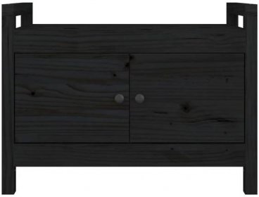 Petromila Lavice do předsíně černá 80 x 40 x 60 cm masivní borovice