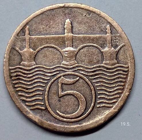 Mince 5 haléřů 1929 Československo