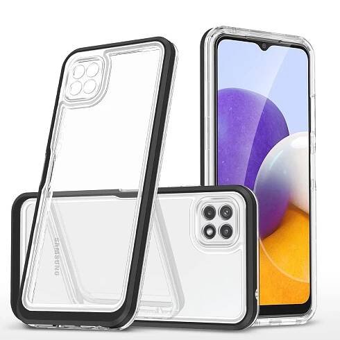 Clear Hybrid Armor Case pouzdro / kryt pro Samsung Galaxy A22 5G transparent / černé