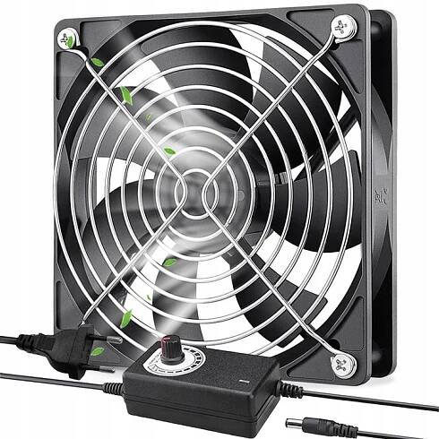 PRŮMYSLOVÝ NÁSTĚNNÝ AXIÁLNÍ ODSÁVACÍ VENTILÁTOR S REGULACÍ VÝKONU 12 V, PŘENOSNÝ