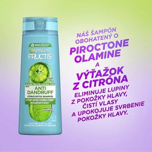 Garnier Fructis Antidandruff Citrus šampón na mastné vlasy s lupinami, 250 ml