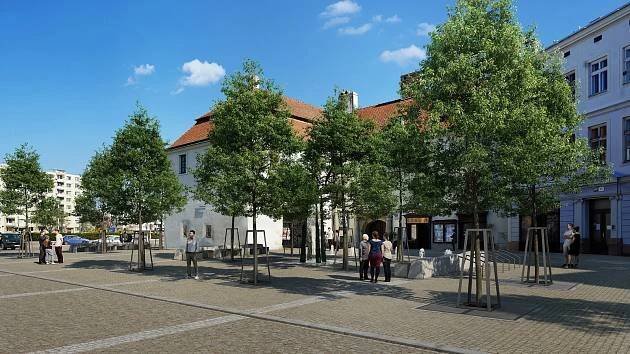 Náměstí Svobody ve Znojmě. Přibude kašna i stromy, parkovacích míst bude míň