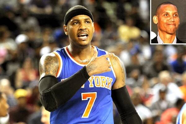Carmelo Anthony, Reggie Miller (inset)