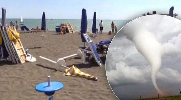Italskou pláží se přehnalo tornádo: Deset zraněných!