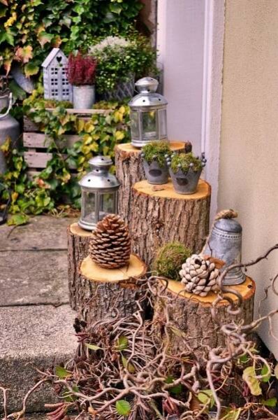 Hof 9: Steigen Sie in den Baumstamm – ein Heimwerker und vieles mehr. - Dekor Mode | Diy garden, Tree stump decor, Garden decor