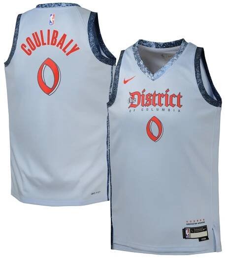 Youth Nike Bilal Coulibaly Light Blue Washington Wizards 2024/25 Swingman Player Jersey - City Edition