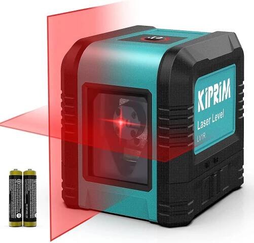 Laserová vodováha Kiprim LV1R Červená Samonivelační křížová