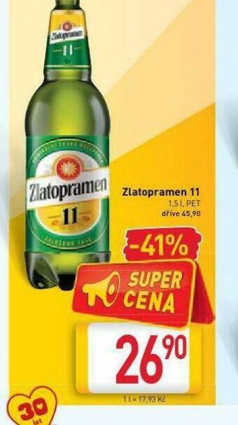 Billa Pivo zlatopramen 11 nabídka