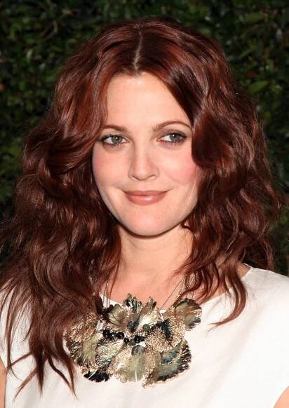 Drew Barrymore's Wavy Red Layers